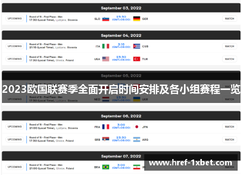 2023欧国联赛季全面开启时间安排及各小组赛程一览