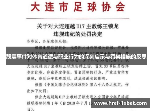 魏震事件对体育道德与职业行为的深刻启示与罚禁措施的反思 魏震事件对体育道德与职业行为的深刻启示与罚禁措施的反思